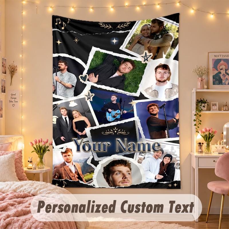 Benutzerdefinierte Personalisierte Wandteppich, Alex Warren Druck Benutzerdefinierter Name Text Wandkunst zum Aufhängen für Schlafzimmer