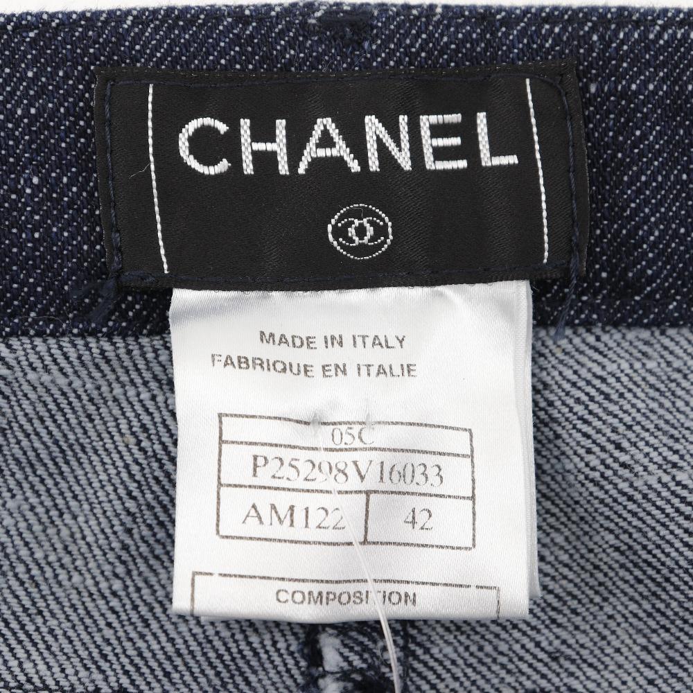 Chanel Wappen Denim Pants P25298V16033 05C Indigo Cotton Women Used