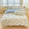 Small Fresh Thickened Pure Cotton Brushed Four-piece Set New Autumn and Winter Cotton Dormitory Bed Sheet Quilt Cover Bedding