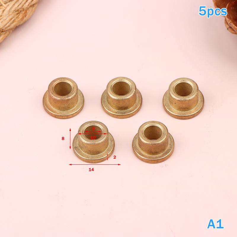 5Pcs Flanging Self-Lubricating Bearing Powder Metallurgy Oil Guide Sleeve With Edge Step Shoulder Flange Bushing Copper Sleeve