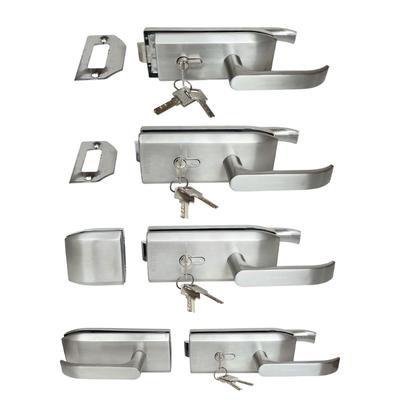 Poignée de verrouillage pour panneau de cloison de bureau avec corps en acier, poignée de préhension et cylindre à clé pour utilisation sur porte d'entrée en verre intérieure, ajustement quotidien