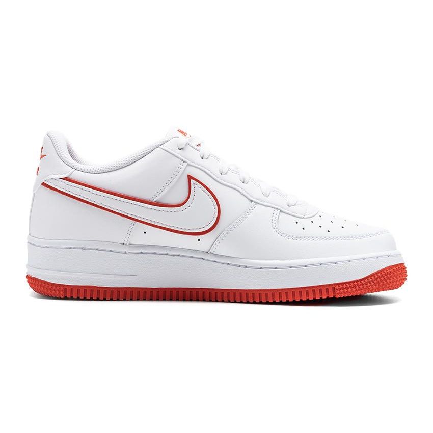 Nike Air Force 1 GS White Picante Red Kids Sneakers Aura Blue-Tint Aluminum DV7762-101