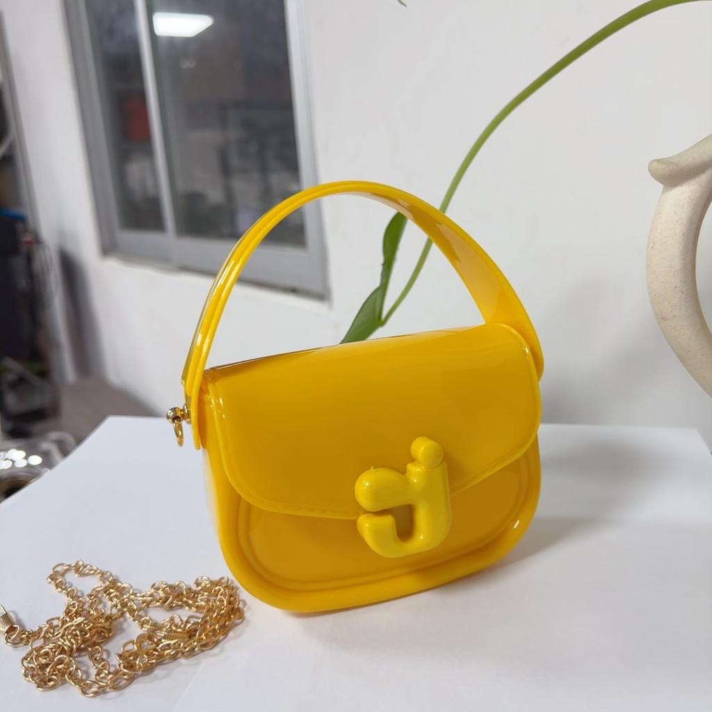 New Hot-selling J-letter Jelly Bag Portable Shoulder Oblique Span Children's Bag PVC Bag Change Bag