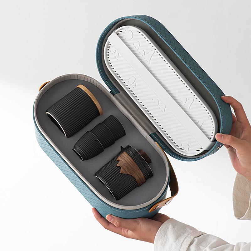 Ceramic Portable Travel Tea Set Business Banking Company High-end Gifts