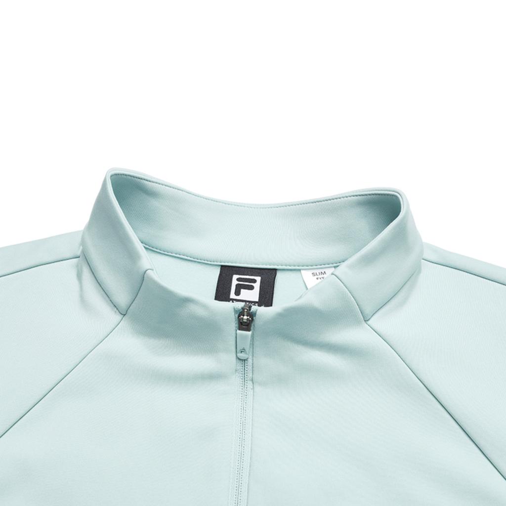 FILA Explorer Classic Comfortable Versatile Slim Fit Elastic Half-Zip Knit Long Sleeve T-Shirt Women Tops Dream-Awakening-Green A11W547203FLG