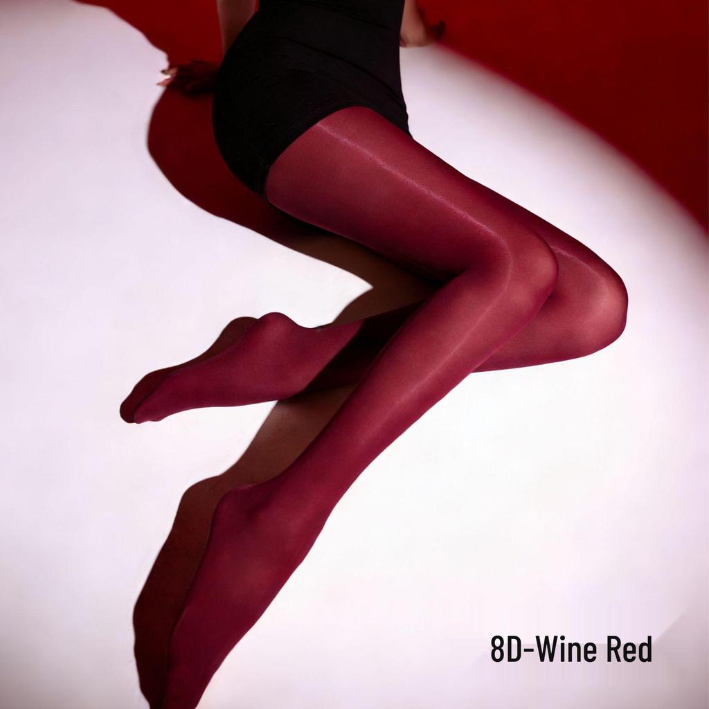 Shengyu 8D Black Silky Moisturizing Pantyhose with Reinforced Seamless Crotch and Anti-snag Ultra-thin Design