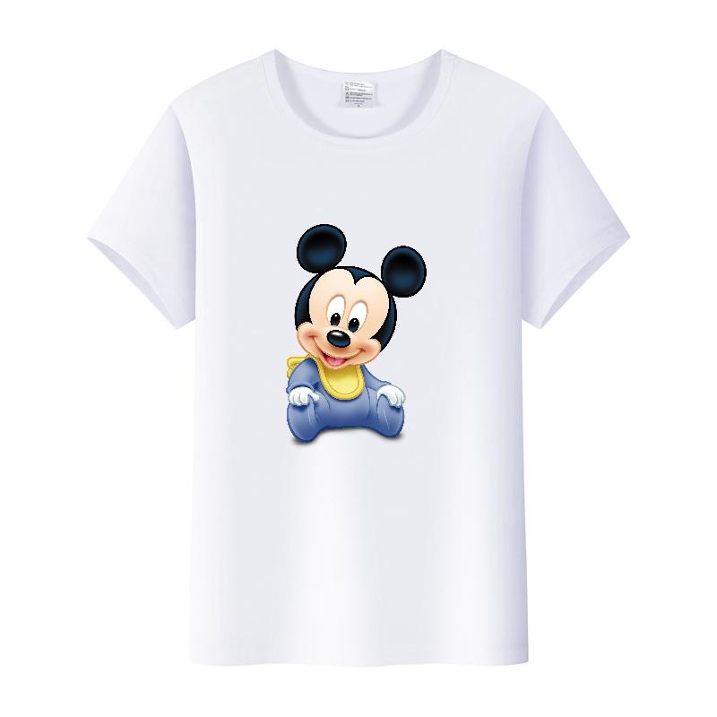 Casual Unisex Cartoon Minnie Tshirt Mickey Mouse Tops Graphic Clothes Summer Blouses T-shirt White 2000s Tees