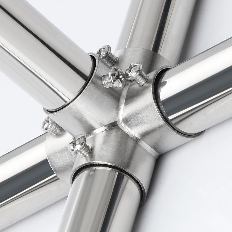 1Pc New Straight Elbow Pipe Connector Stainless Steel 2/3/4/5/6 Way Pipe Fittings 19/25/32mm Tube Joint Furniture Hardware