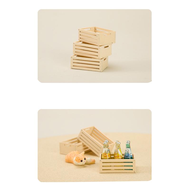 Doll House Decoration Mini Wooden Frame Fruit Frame Storage Frame Model Photo Props