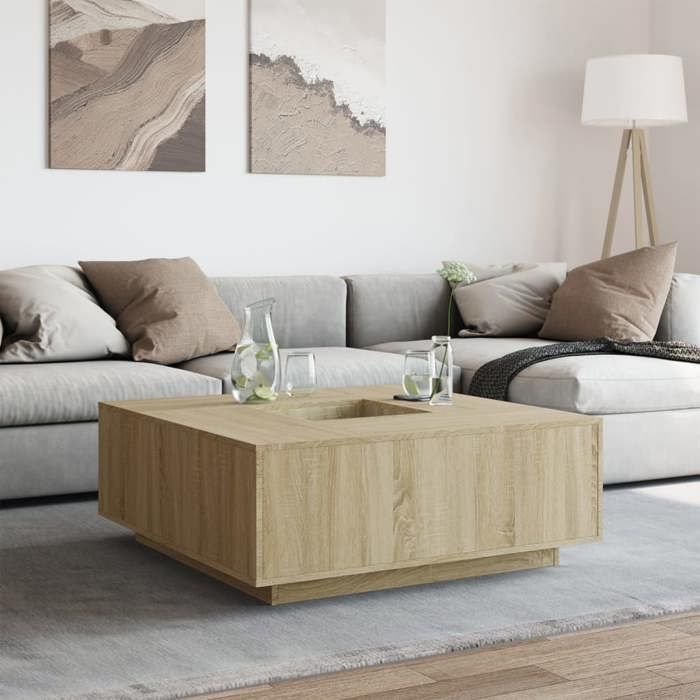 VidaXL Coffee Table Sonoma Oak 100x100x40 Cm Engineered Wood 3284051