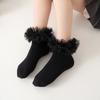 Children's Dance Socks Ruffled Mid-Calf Socks Soft Breathable Knitted Fabric Suitable for Daily Wear and Performances