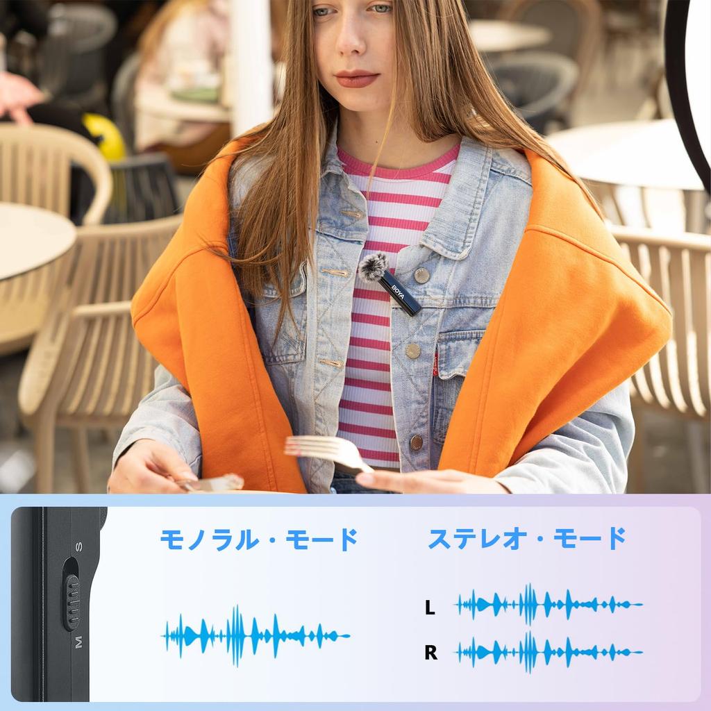 BOYA Wireless Lavalier Microphone All-in-One System for iPhone Android Cameras Lightning USB-C Battery Case for Smartphone DSLR Vlog