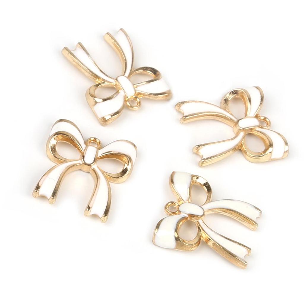 9/10Pcs 17*20mm Bowknot Drop Oil Alloy Pendant For Jewelry Component Making DIY Necklace Bracelet Earring