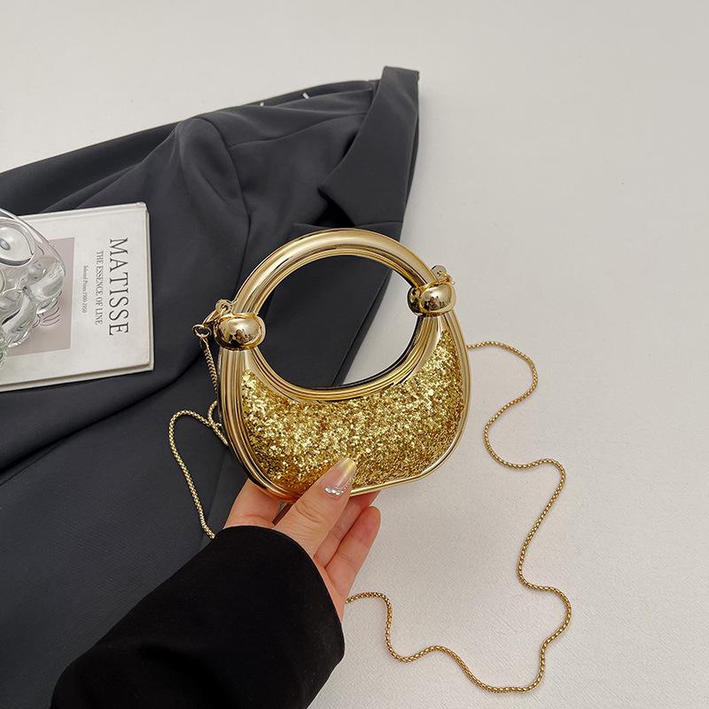 2026 Spring Women's Sparkling Underarm Crossbody Handbag - Fashionable, Simple Niche Design
