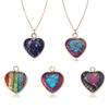 2pcs/lot Natural Emperor Stone Pendant Classic Heart Metal Frame Charms Necklace Accessories For Women Gift Diy Jewelry Finding