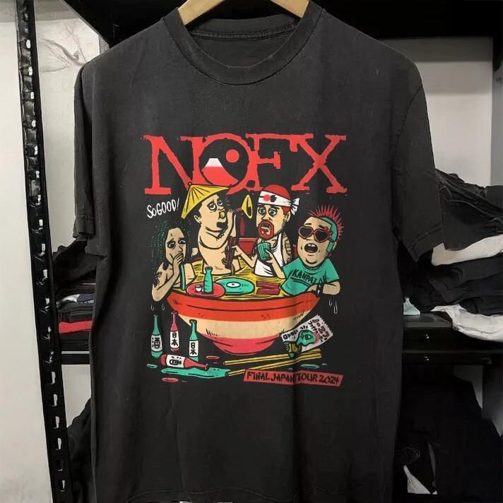 HOT! NOFX Final Japan Tour Ramen 2026 Black Heavy Cotton T-Shirt S