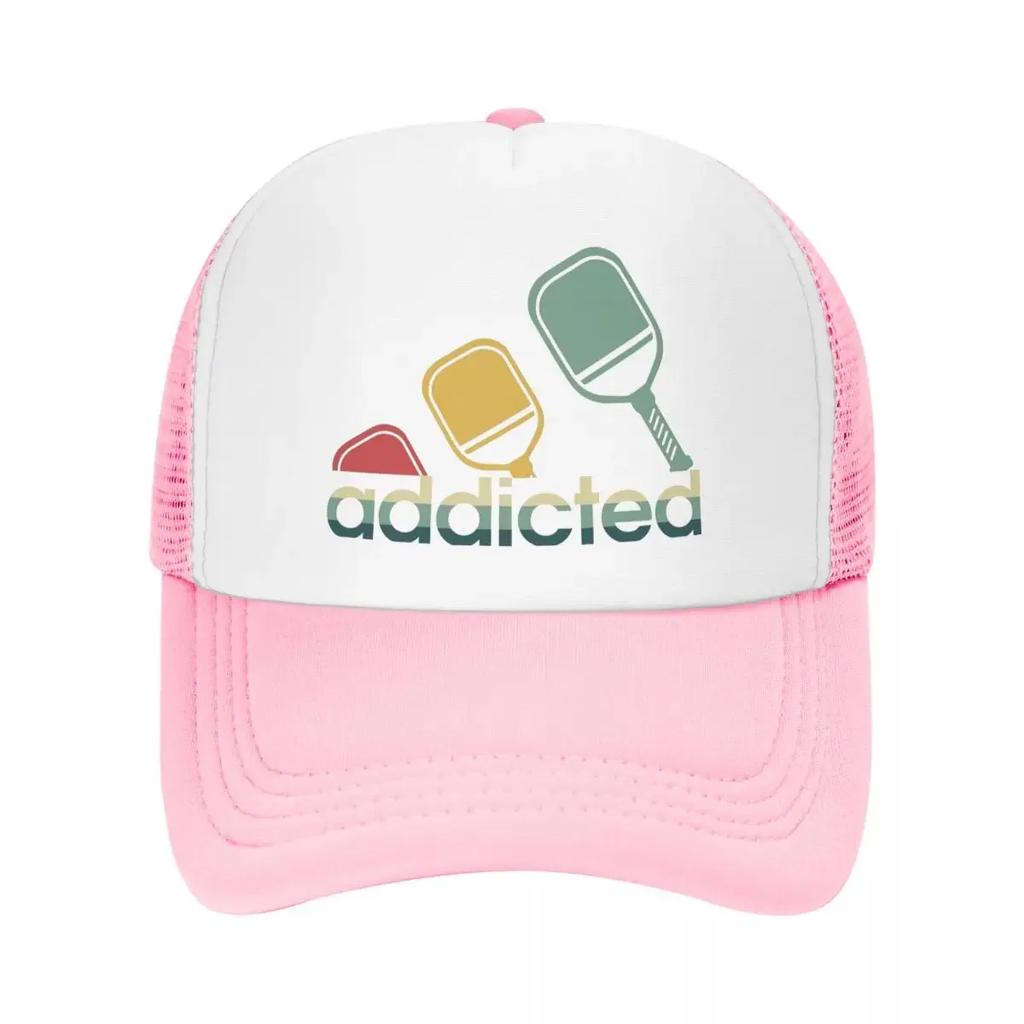 Addicted To Pickleball Sports Mesh Golf Hat Caps Outfits for Women Unisex Adjustable Baseball Cap Mesh-Back Cooling Breathable Caps