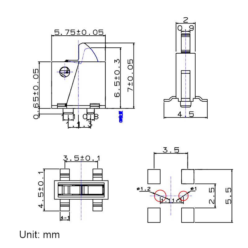 10Pcs Kfc-W-14 4 Pin Mini Slide Switch Reset Micro Toggle Switch Miniature Switch Limit Vertical Black Columnar 16V 100Ma