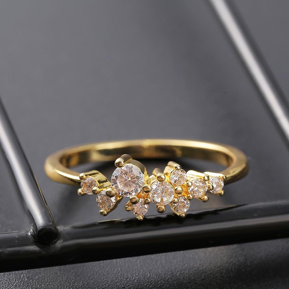 

Women 18k Gold Plated Diamond Ring Fashion Handmade Jewelry no. 6 золотой
