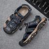 Fashion 2025 Summer Men Sandals Genuine Leather Beach Slipper Casual Leather Sandals Male Outdoor Shoes Roman Shoes Chaussure Hommes