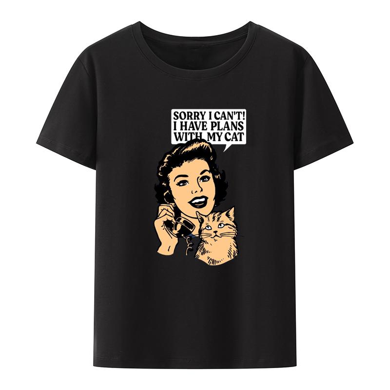 Cat Lady Graphic Print Tee Funny Tshirts Comfortable Unisex Short Sleeve Tshirt Hipster Novelty Leisure Humor Unisex Clothing Tops