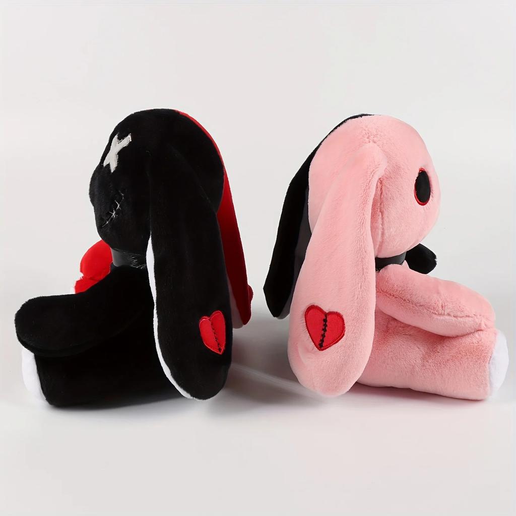 25cm Creepy Gothic Rabbit Plush Toys Spooky Bunny Stuffed Animal Cute Horror Dreadful Bunny Doll For Halloween Decor Kids Gifts