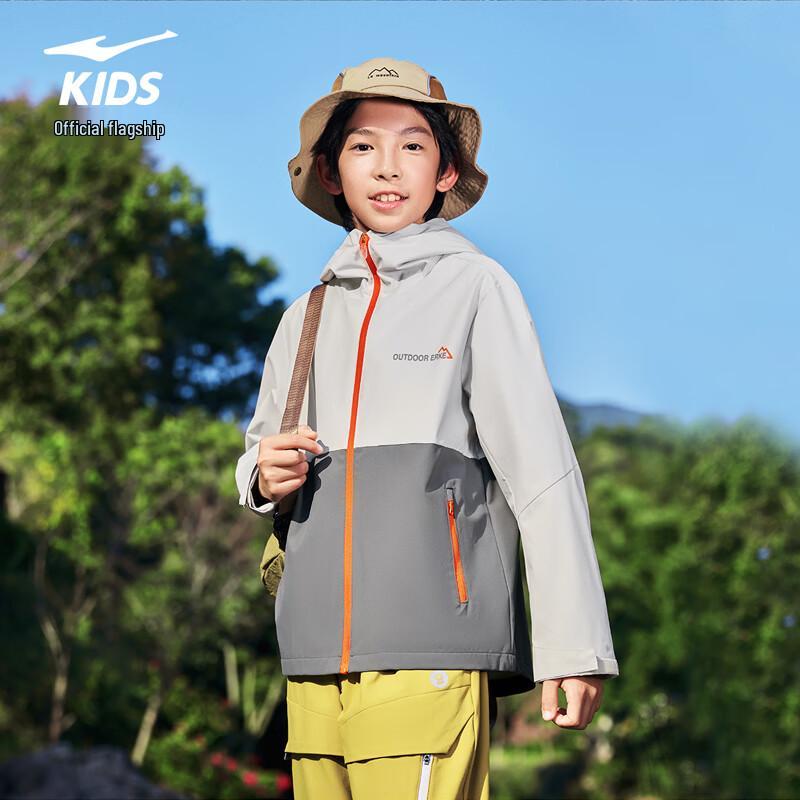 ERKE Kids' Unisex 4-Proof Tech Thickened Hooded Windbreaker Jacket