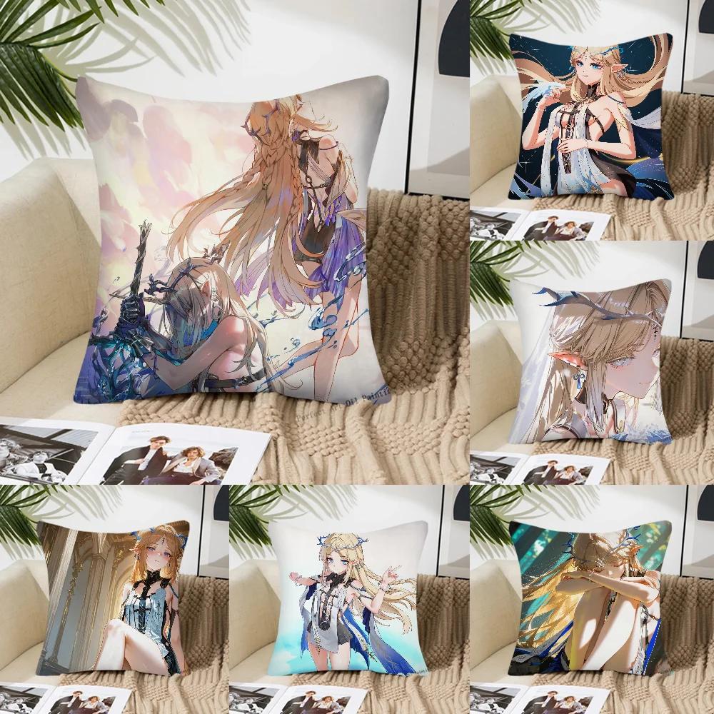 Cartethyia Anime Game W-Wuthering Waves Pillow Case Square Pillow Bedroom Sofa Leisure Comfort Living Room Home Decoration 40X40