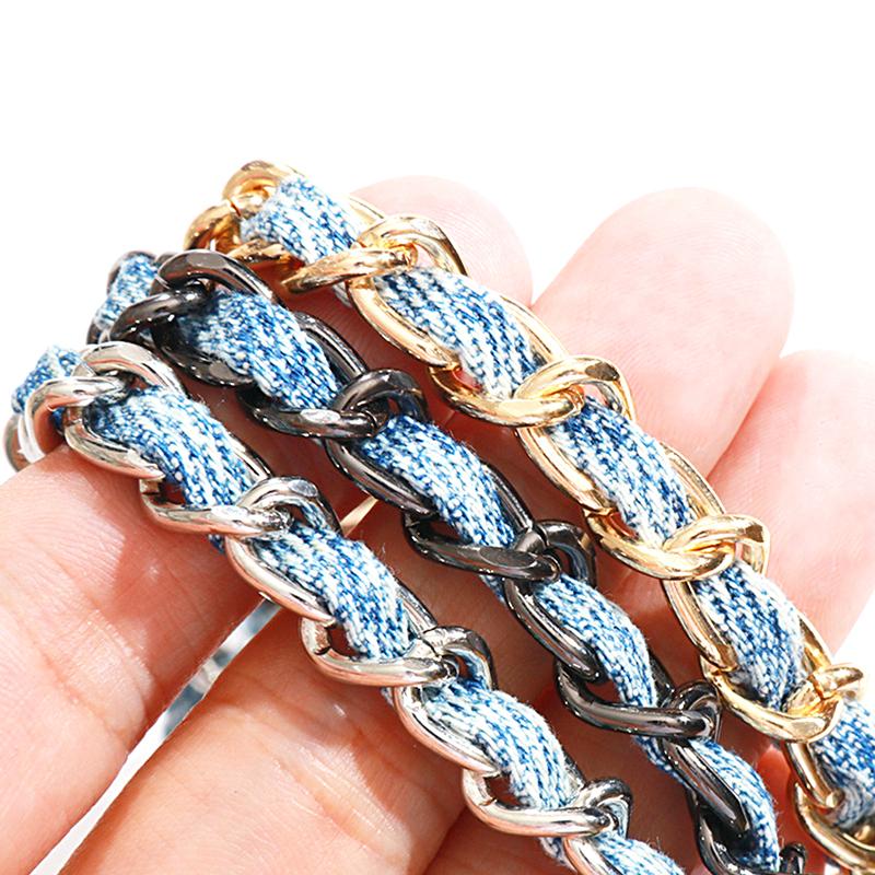 25/120Cm Verstellbare Metalltaschenkette Für Geflochtenen Denim Schulter Crossbody Handtaschenriemen DIY Handgefertigt Abnehmbare Riemen