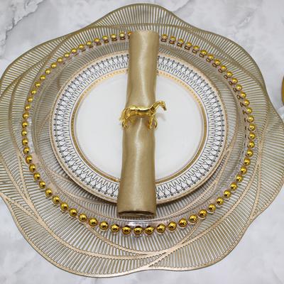 Yousheng Standing Horse Napkin Ring Metal Horse Shaped Napkin Rings Gold Western Equestrian Napkin Buckle for Christmas Thanksgiving Banquet Party