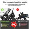 Bike Light 3 In 1 Bicycle Wireless Computer Flashlight LED Bike Front Light Cycling Horn Waterproof USB Headlight Riding Lamp