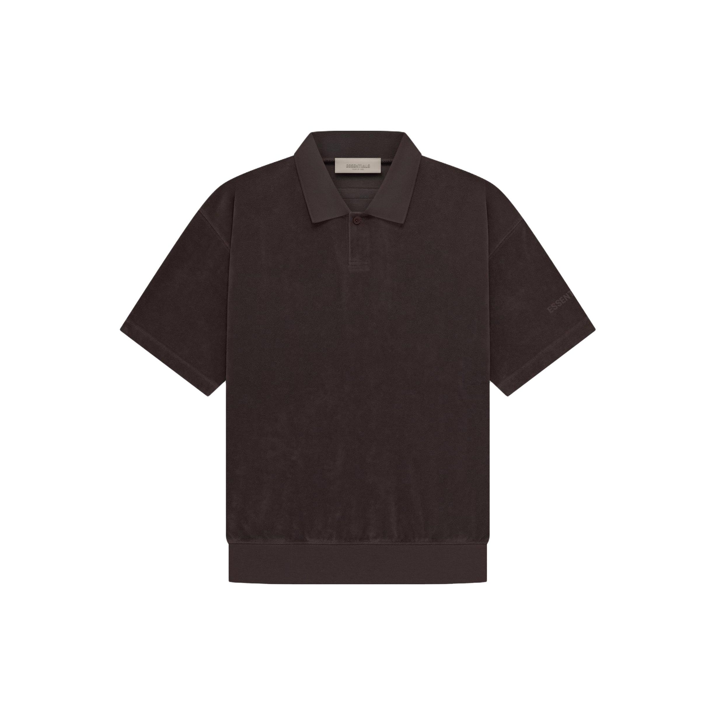 

Fear of God Essentials SS23 Терри-поло с короткими рукавами Мужские топы сливового цвета FOG-SS23-341 S