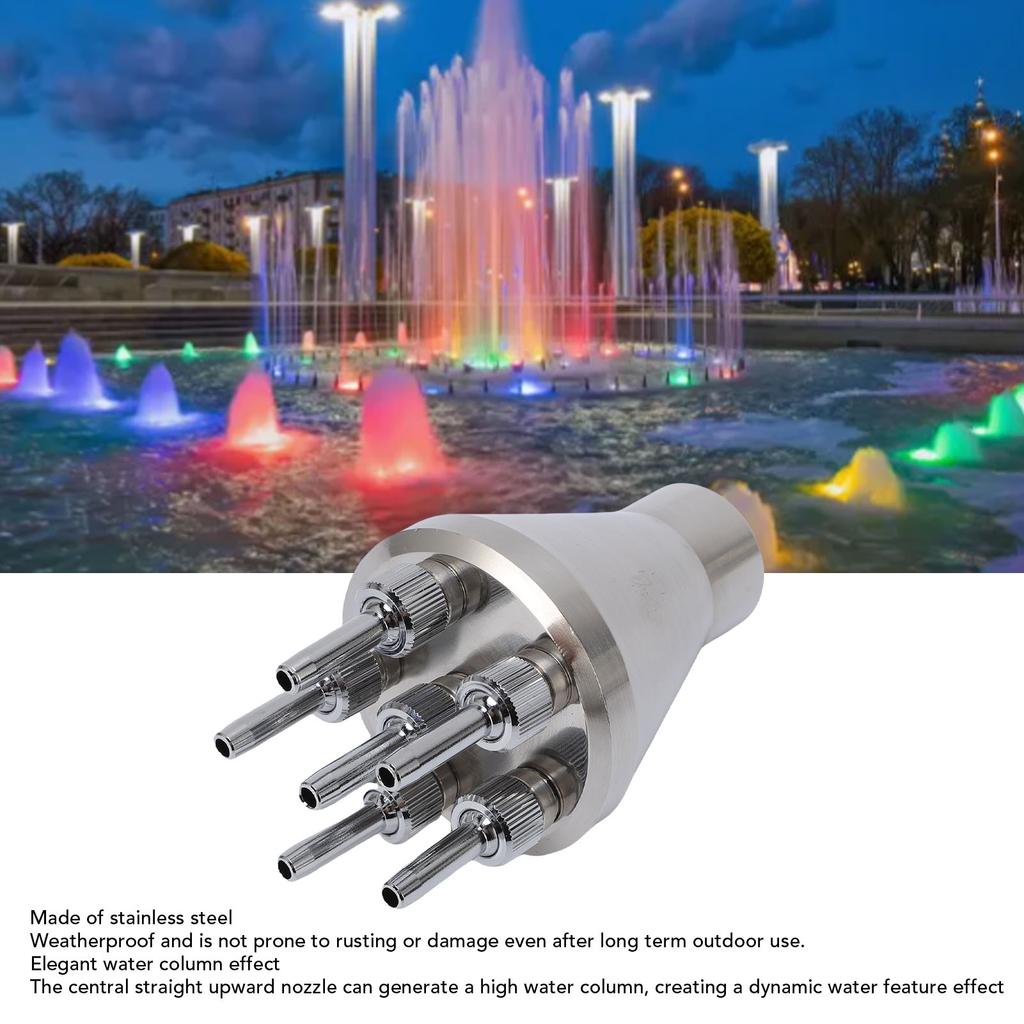 Säulenbrunnen Düse Edelstahl Mittig Gerade Düse Wassersprühregner für Landschaftsgarten Platz