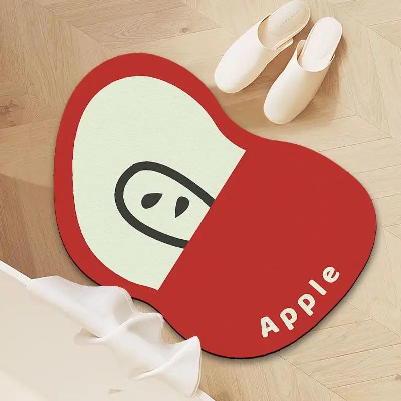 Carpet bathroom absorbent, dirt resistant, non slip floor mat, bathroom diatom mud foot mat, fruit shaped bathroom door