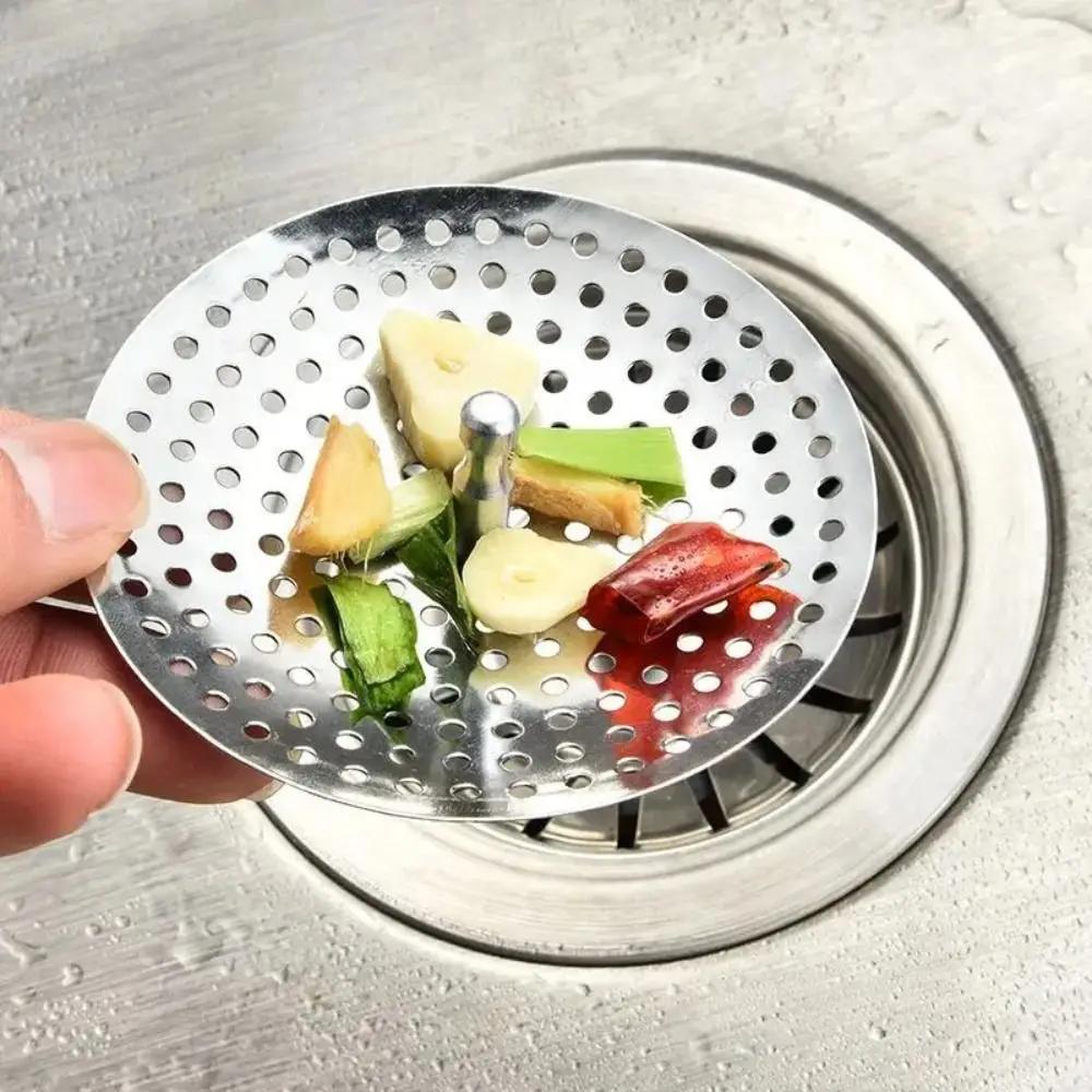 New Stainless Steel Kitchen Sink Filter Drain Hole Trap Hair Catcher Water Basin Strainer Mesh Bathroom Accessories Waste Screen