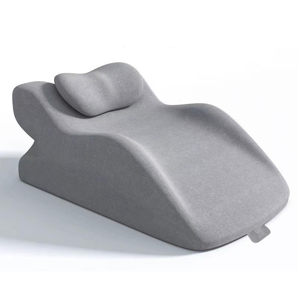 Bed Multifunctional Ergonomic Wedge Pillow with New Prone Position for Reading, Unique Curved Design, with Washable Cover