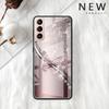 Funda de Cristal Mariposa Rosa Belleza Para Samsung Galaxy S22 S20 FE S21 Plus Cubierta de Teléfono S10 5G S9 Note 20 Ultra 10 Lite Carcasa