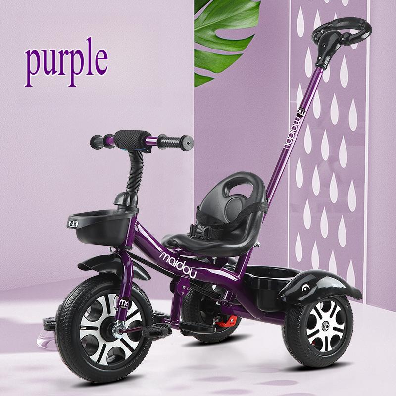 Triciclo Infantil 2 em 1 para Crianças Triciclo com Haste Empurradora Assento Ajustável Cestas de Armazenamento Bicicleta de Equilíbrio Presente de Aniversário para Menino Menina