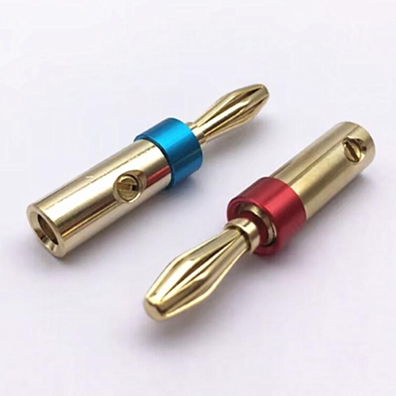 Gold Plated Banana Plugs Banana Plug Video Speaker Adapter Sound Installation for Speaker Wire Amplifiers Connection