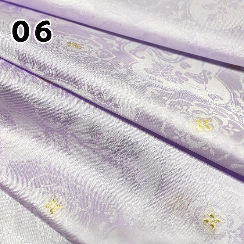 1m High End Jacquard Fabric Small Golden Osmanthus Lotus Flower Brocade Fabric for Cheongsam Horse Face Skirt DIY Sewing