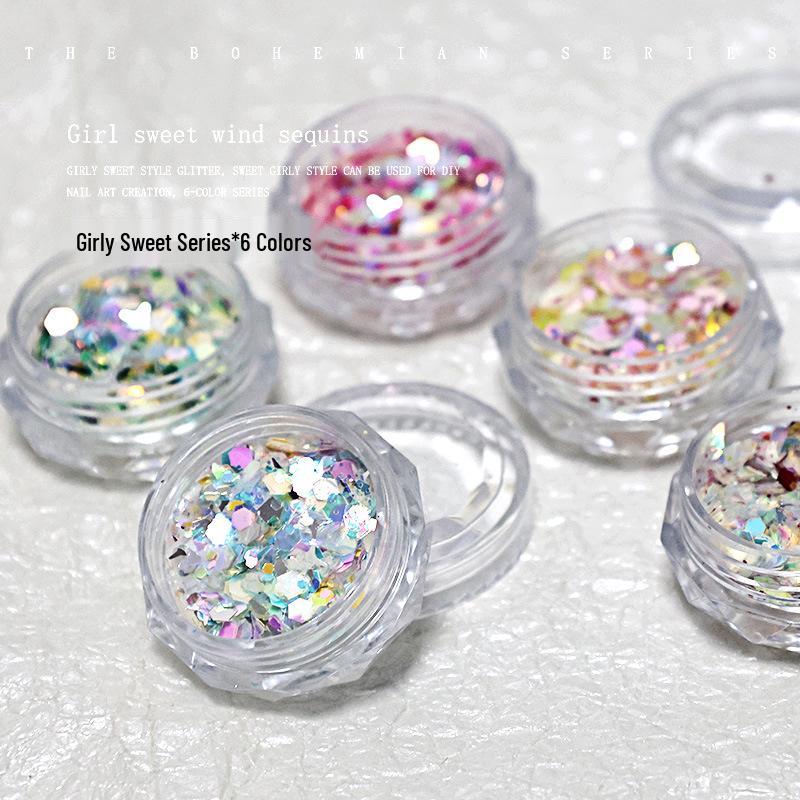 Sweet Glitter Nail Art: Hexagon Sequins Mix