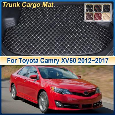 Car Trunk Mat For Toyota Camry XV50 2013 2012~2017 Anti-dirty Leather Cargo Storage Cushion Boot Carpet Pad Interior Accessories F5