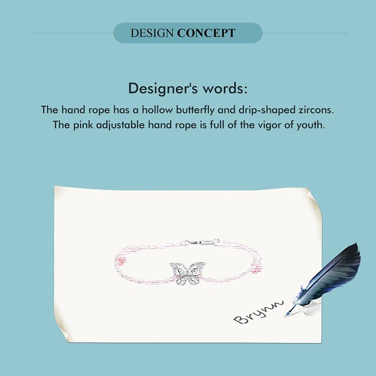 WOSTU 925 Sterling Silber Schöne Rosa Schmetterling Charm Armbänder für Frauen Hohl Insekt Zirkon Kette Link Mädchen Geburtstag Schmuck