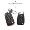 Key Case for Volkswagen: Compatible with 2017+ Magotan, Golf B8, Passat, Tiguan, Lavida, Bora - Genuine Leather