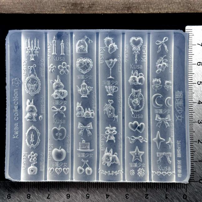 Cross-border Nail Art Silicone Mold - Heart Frame, Angel Wings, Rabbit, Zoo, Strawberry Design