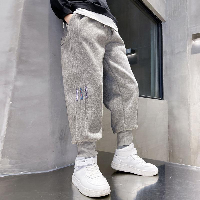 Spring Autumn Casual Boys Pants Loose Striped Pattern Long Style Trousers For Kids Teenage Children Sport Clothes 3-10 Years