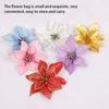 Pack of 10 Christmas Glitter Flowers Artificial Simulation Decoration Large Flower Heads Household Farmhouse Ornament