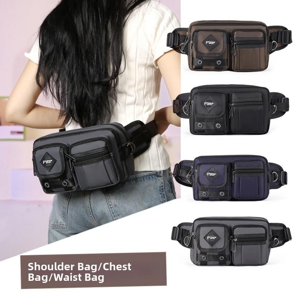 Large Capacity Chest Bag Multi-Compartment Sports Fanny Pack Fashion Men's Waist Bag  Traveling