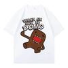Funny Domo Kun Meme Printed Round Neck Unisexs and Womens Street Tshirts High Quality Casual Pure Cotton Cozy Short Sleeved Top