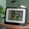 Digital Alarm Clock with Large LCD Display Backlight Temperature Hygrometer Monitor Flexible Mounting Option Easy Setups